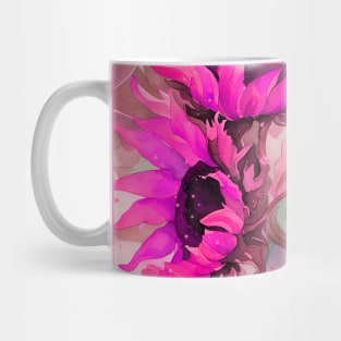 Pink Flowers Sunflowers Floral Art Mug